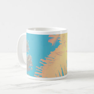 Positive Vibes Tropical Palm Trees Coffee Mug