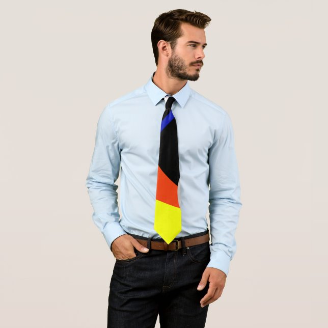 Positive Vibes Yellow Blue Minimalistic Tie (In Situ)