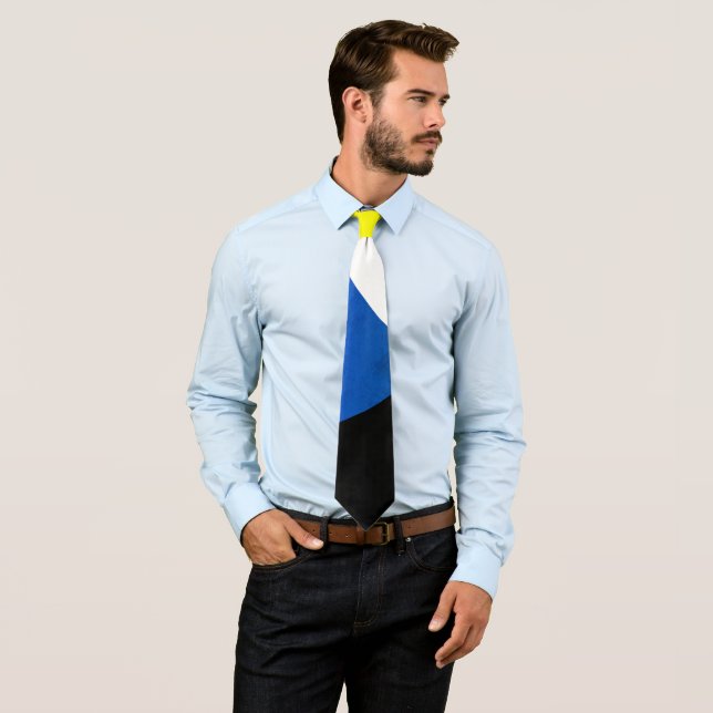 Positive Vibes Yellow Blue Minimalistic Tie (In Situ)