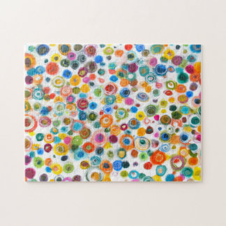 Positive Vibrations - Colorful Abstract Circle Art Jigsaw Puzzle