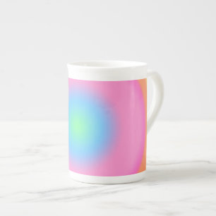 Positive Vibrations - Colourful Radial Gradient Bone China Mug