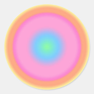 Positive Vibrations - Colourful Radial Gradient  Classic Round Sticker