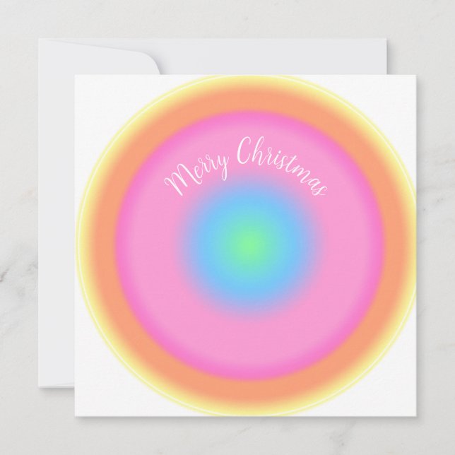 Positive Vibrations - Colourful Radial Gradient  Holiday Card (Front)