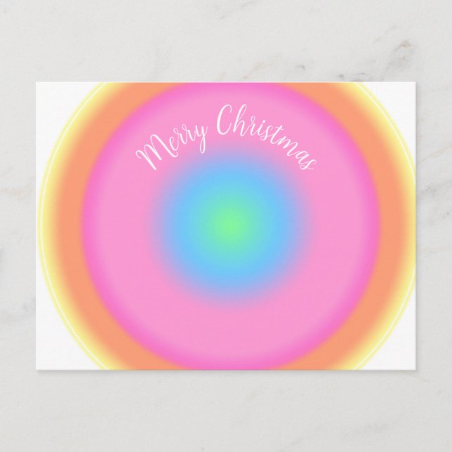Positive Vibrations - Colourful Radial Gradient    Holiday Postcard (Front)