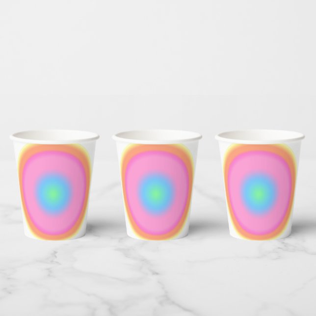 Positive Vibrations - Colourful Radial Gradient Paper Cups (Multi)