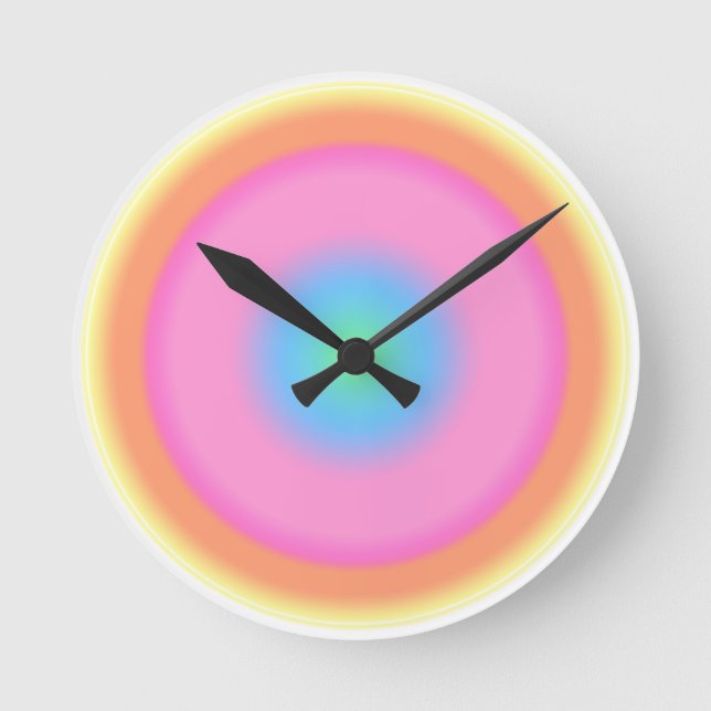 Positive Vibrations - Colourful Radial Gradient  Round Clock (Front)