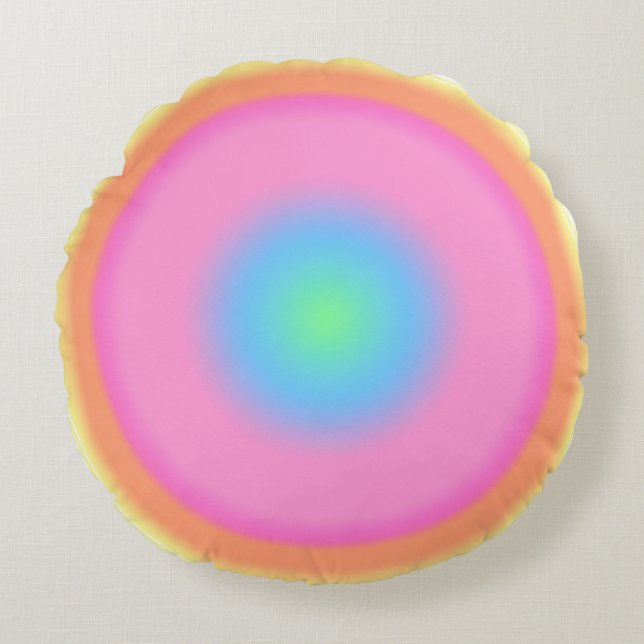 Positive Vibrations - Colourful Radial Gradient  Round Cushion (Front)