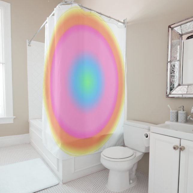 Positive Vibrations - Colourful Radial Gradient  Shower Curtain (In Situ)