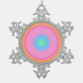 Positive Vibrations - Colourful Radial Gradient   Snowflake Pewter Christmas Ornament