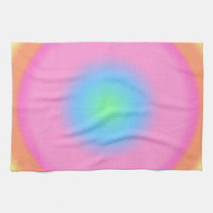 Positive Vibrations - Colourful Radial Gradient   Tea Towel
