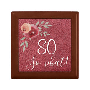 Positive Watercolor Roses Floral 80th Birthday Gift Box