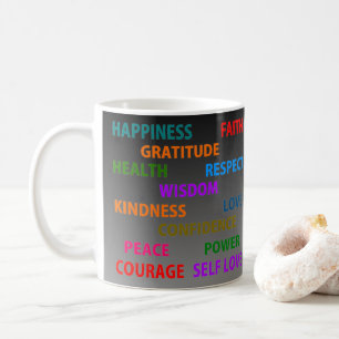 Positive words coffee mug