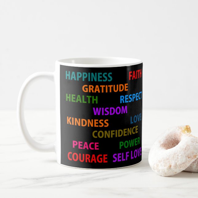 Positive words coffee mug (With Donut)