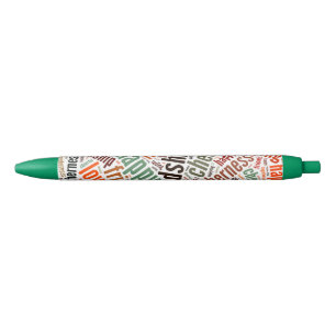 Positive words design black ink pen
