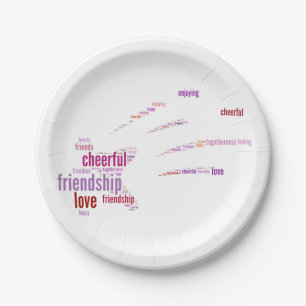 Positive words design paper plate