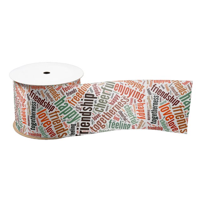 Positive words design satin ribbon (Spool)