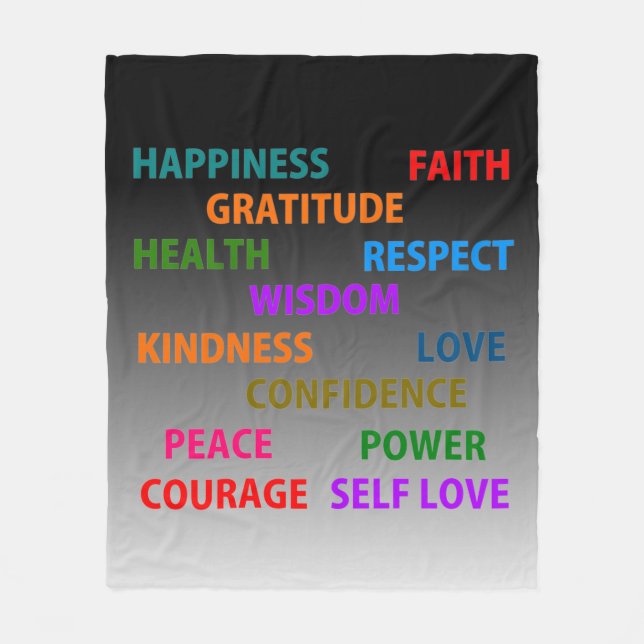 Positive words fleece blanket (Front)