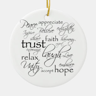 Positive Words Items Ceramic Tree Decoration