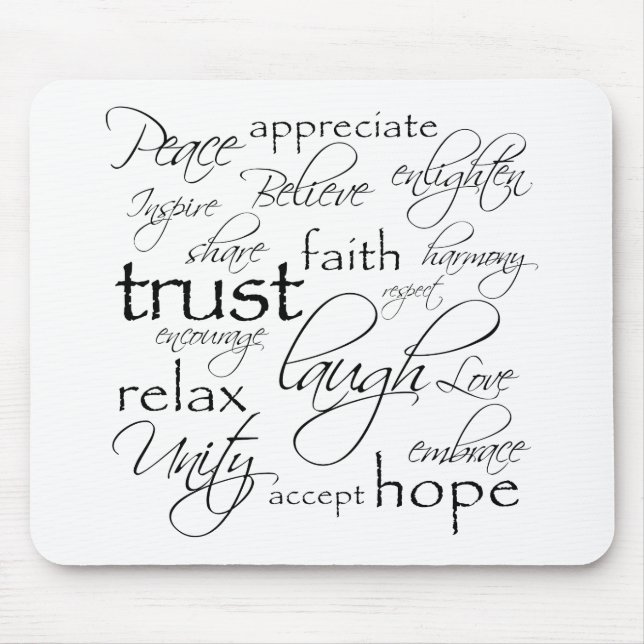 Positive Words Items Mouse Mat (Front)