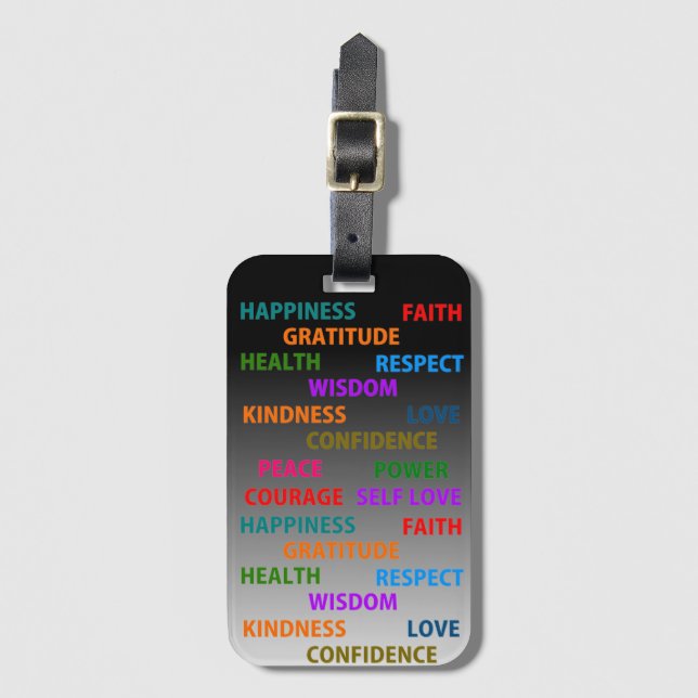Positive words luggage tag (Front Vertical)