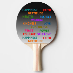 Positive words ping pong paddle