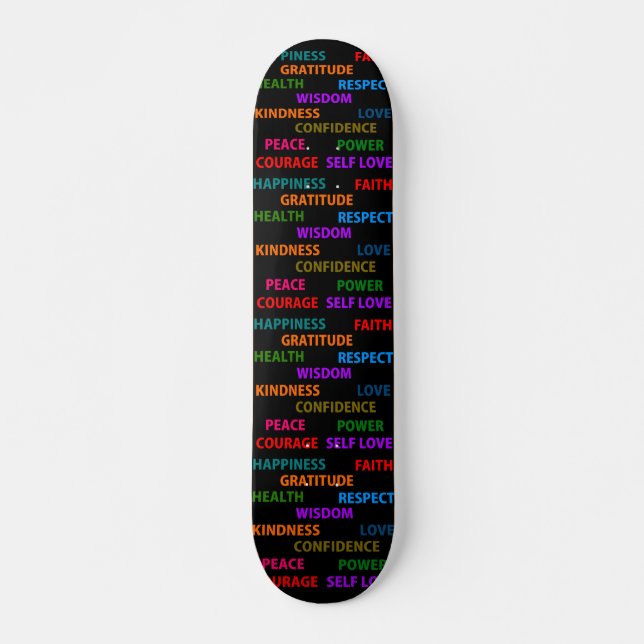 Positive words skateboard (Front)