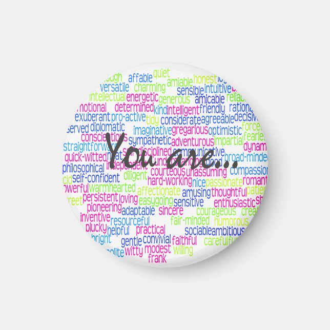 Positive Words that Describe You Magnet (Front)