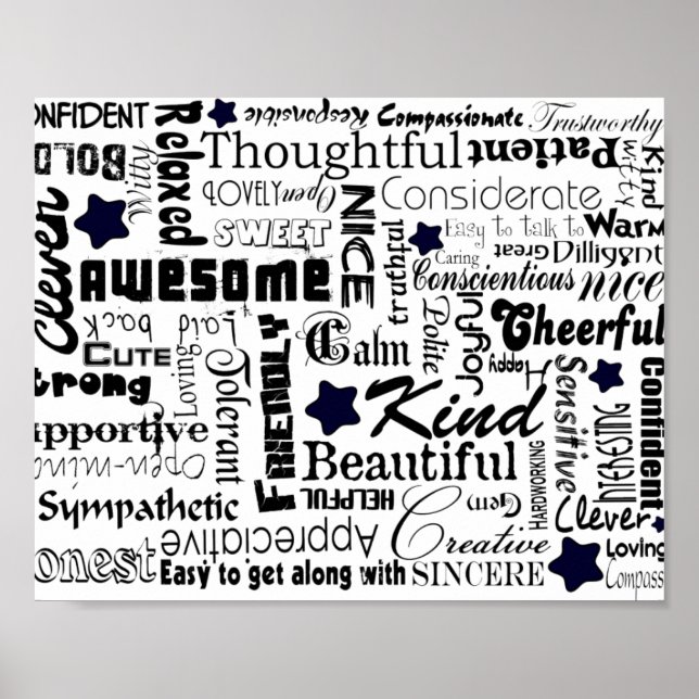 Positive words typography poster (Front)