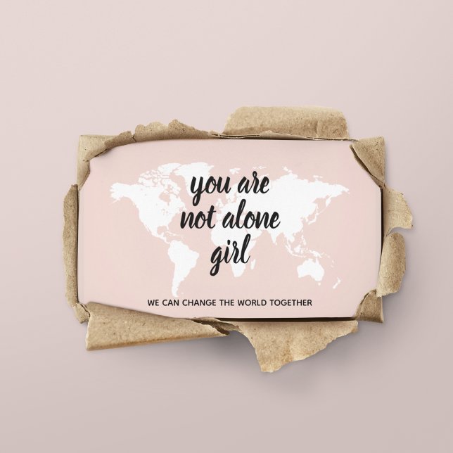 Positive You Are Not Alone Girl Motivation Quote Business Card (Creator Uploaded)