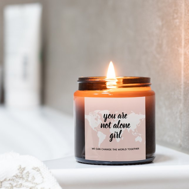 Positive You Are Not Alone Girl Motivation Quote Square Sticker (Creator Uploaded)