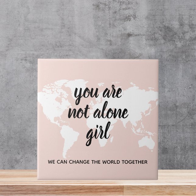 Positive You Are Not Alone Girl Motivation Quote Tile (Creator Uploaded)