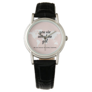 Positive You Are Not Alone Girl Motivation Quote Watch