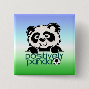 Positively Panda (Soccer) 15 Cm Square Badge