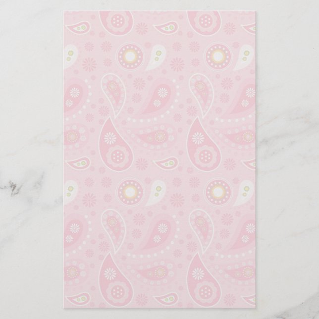 Positively Pink Paisley Stationery (Front)