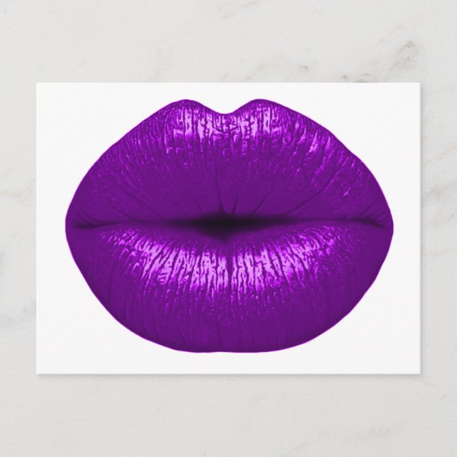 POSITIVELY PURPLE LIPSTICK MAKEUP BEAUTY FASHION P POSTCARD (Front)