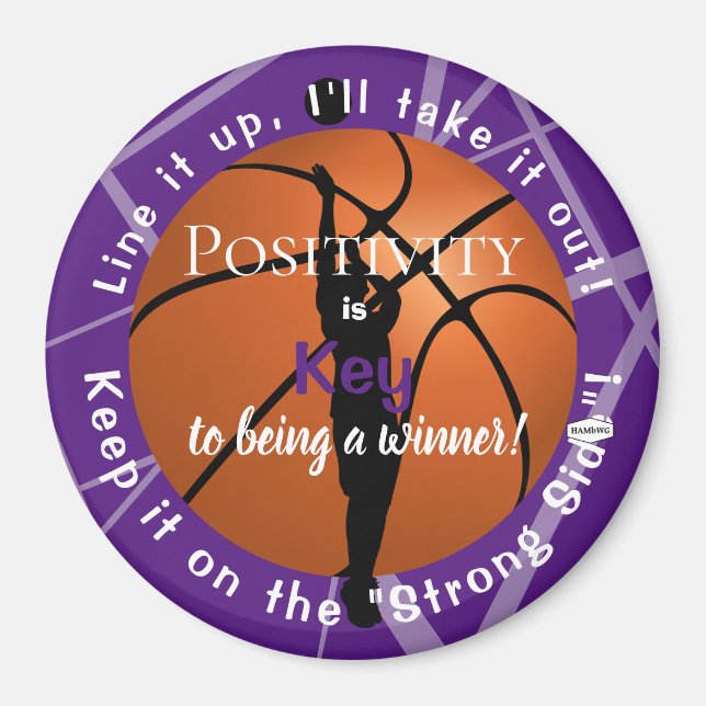 Positivity Basketball Magnet Purple HAMbyWG (Front)