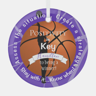 Positivity Basketball Ornament Lime Green HAMbyWG
