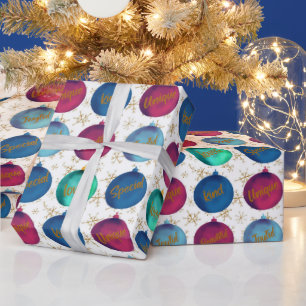 Positivity bauble gift wrapping paper roll