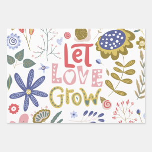 Positivity Floral Assortment Wrapping Paper Sheet