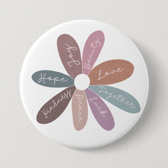 Positivity Happiness Daisy Daily Affirmations Cute 7.5 Cm Round Badge (Front)