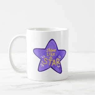 Positivity Inspiration Charming Bold Purple Star Coffee Mug