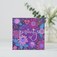 Positivity Inspiring Heart Floral Pretty Purple