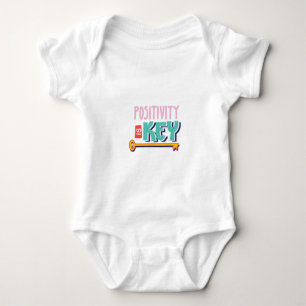 positivity is the key design baby bodysuit