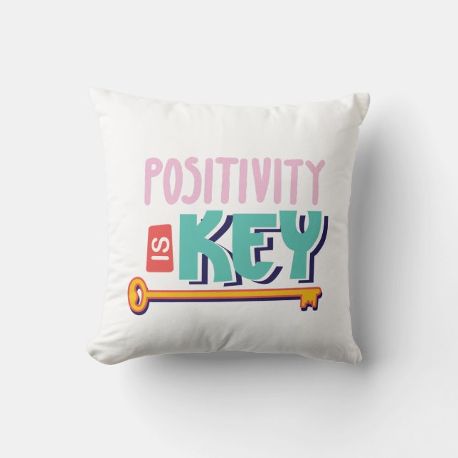 positivity is the key design  cushion (Front)