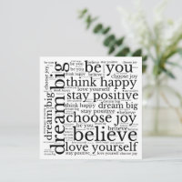 Positivity WordArt Pattern Black Text White