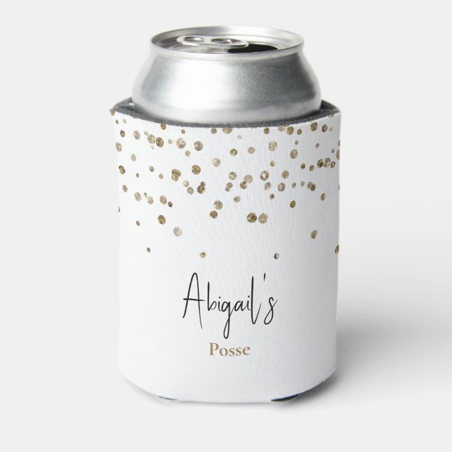 Posse Bachelorette Party Glam Custom  Can Cooler (Can Back)