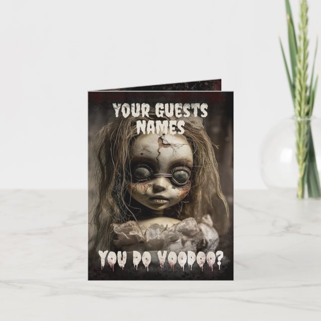 Possessed Doll Adult Halloween Invitation (Front)