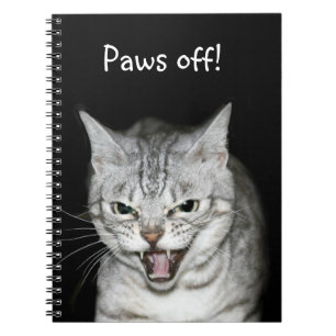 Possessive silver Bengal cat Notebook