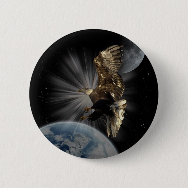 "POSSIBILITIES" Bald Eagle Motivational Gifts 6 Cm Round Badge (Front)