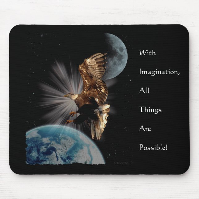 "POSSIBILITIES" Bald Eagle Motivational Gifts Mouse Mat (Front)